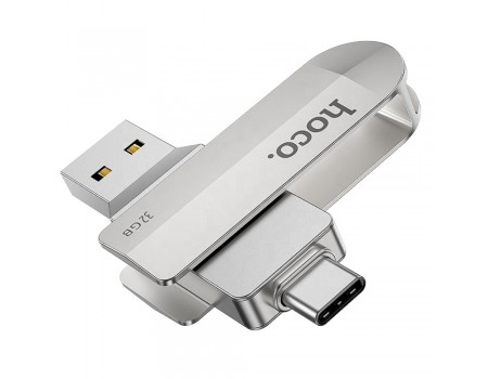 USB накопичувач Hoco UD10 32GB Type-C / USB 3.0 2in1 сріблястий
