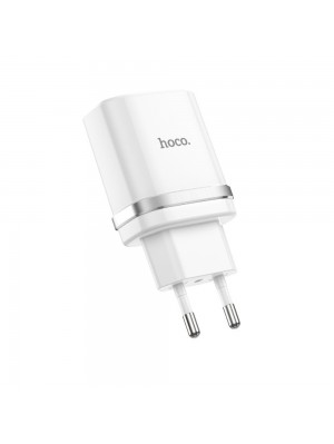  Мережевий зарядний пристрій Hoco C12Q USB QC білий