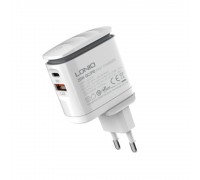 Зарядний пристрій Ldnio A2423C USB/ Type-C QC PD 25W нічник білий + кабель Type-C to Lightning