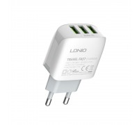 Сетевое зарядное устройство Ldnio A3312 3 USB белое + кабель USB to Type-C