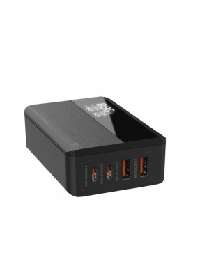 Сетевое зарядное устройство Ldnio A4809C 2 USB/ Type-C QC PD 100W c дисплеем черное