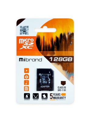MICROSDXC (UHS-1 U3) MIBRAND 128GB CLASS 10 (ADAPTER SD)