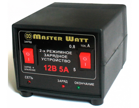 Автоматичний ЗП для акумулятора MW-AZU12-5A 12V (4.5-100Ah) (MF,WET,AGM,GEL), 180-245V, Струм заряду режим-0,8А/5А, крокодили в комплекті