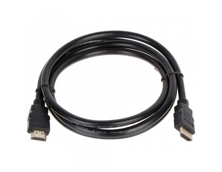 Кабель Merlion HDMI-HDMI HIGH SPEED 1m, v1.4, OD-7.5mm, круглий Black, коннектор Black, (Пакет)0
