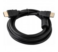 Кабель Merlion HDMI-HDMI HIGH SPEED 2.0m, v1.4, OD-7.5mm, круглий Black, коннектор Black, (Пакет)