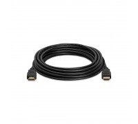 Кабель Merlion HDMI-HDMI HIGH SPEED 5.0m, v1.4, OD-7.5mm, круглий Black, коннектор Black, (Пакет) 
