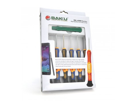 Набір інструментів BAKKU BK-6000 (Викрутки: T2, T3, T5, T6, "мерс" 1.5, крест1.7, Пінцети: прямий, вигнутий