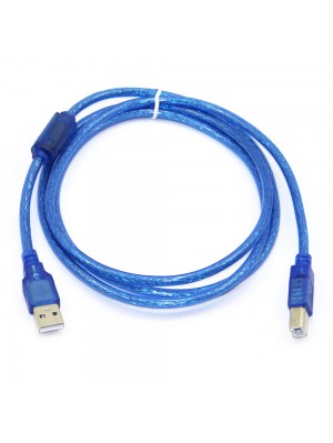 Кабель USB 2.0 RITAR AM / BM, 1.8m, 1 ферит, прозорий синій 