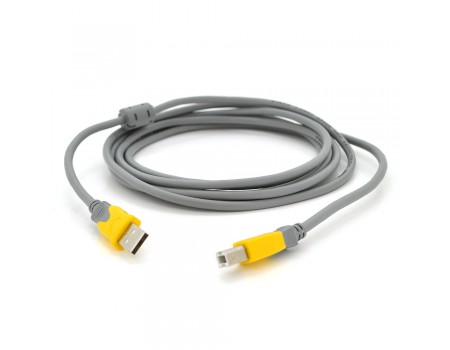 Кабель USB 2.0 V-Link AM / BM, 1.5m, 1 ферит, Grey / Yellow