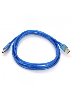 Кабель USB 2.0 RITAR AM / AM, 1.5m, 1 ферит, прозорий синій