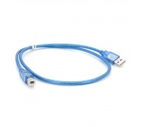 Кабель USB 2.0 RITAR AM / BM, 0.5m, прозорий синій