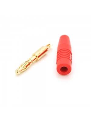 Наконечник кабельний, гвинтова фіксація, ізолятор: ПВХ, діаметр 3.5мм, позолочений штекер, червоний