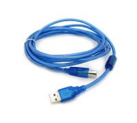Кабель USB 2.0 RITAR AM / BM, 5.0m, 1 ферит, прозорий синій