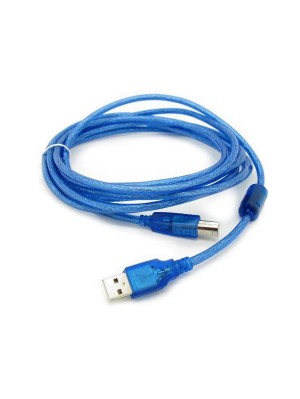 Кабель USB 2.0 RITAR AM / BM, 5.0m, 1 ферит, прозорий синій