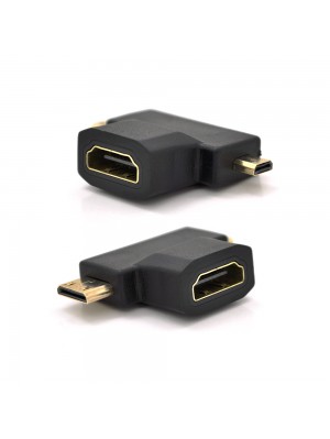 Перехідник mini HDMI (тато) -micro HDMI (тато) -HDMI (мама)