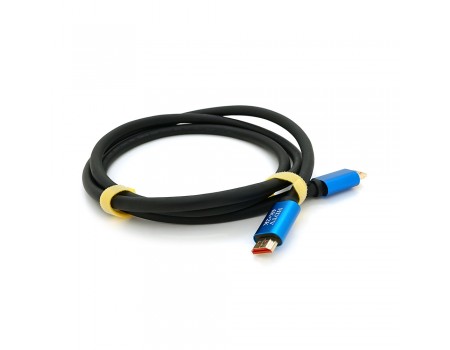 Кабель Merlion HDMI-HDMI 4Kx2K Ultra HD, 1.5m, v2,0, круглий Black, коннектор Blue-box