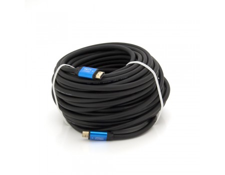 Кабель Merlion HDMI-HDMI 4Kx2K Ultra HD, 25.0m, v2,0, круглий Black, коннектор Blue-box