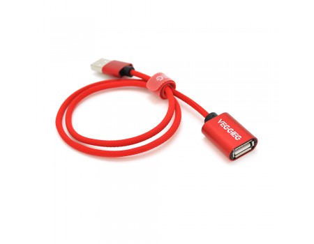 Подовжувач VEGGIEG UF2-0.5, USB 2.0 AM/AF, 0,5m, Red