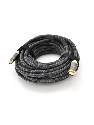 Кабель VEGGIEG HA-12 HDMI-HDMI 4K UHD, 12.0m, v2,0, OD-4.0mm, круглий, Black, коннектор Black-Metal