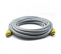 Кабель Merlion HDMI-HDMI V-Link High Speed 20.0m, v2,0, OD-8.2mm, круглый Grey, коннектор Grey/Yellow, (Пакет), Q16