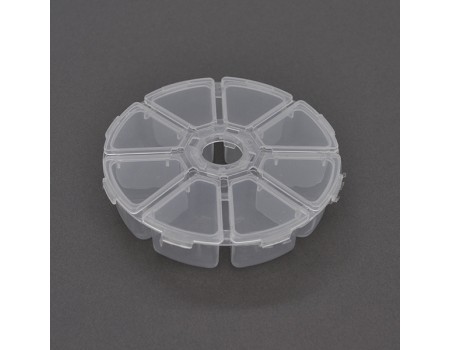 Пластмасовий  ящик для радіодеталей, діаметр 100мм, 8  відділень