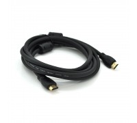 Кабель Ritar PL-HD347 HDMI-HDMI 19+1, Ultra HD 4Kx2K, 2160P, 0.8m, v2,0, OD-6.0mm, с фильтром,  круглый Black, коннектор Gold, Пакет, Q300