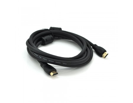 Кабель Ritar PL-HD347 HDMI-HDMI 19+1, Ultra HD 4Kx2K, 2160P, 0.8m, v2,0, OD-6.0mm, з фільтром, круглий Black, коннектор Gold0