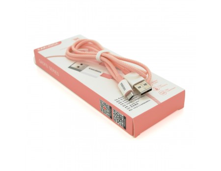 Кабель iKAKU KSC-723 GAOFEI smart charging cable for micro, Pink, длина 1м, 2.4A, BOX