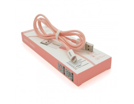 Кабель iKAKU KSC-723 GAOFEI smart charging cable for iphone, Pink, длина 1м, 2.4A, BOX