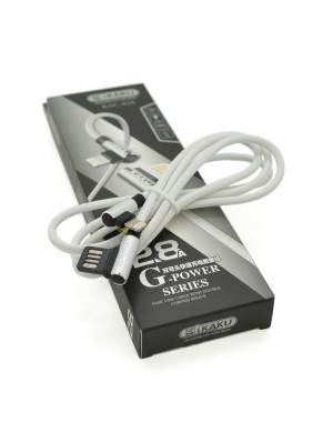 Кабель iKAKU KSC-028 JINDIAN charging data cable for iphone, Silver, длина 1м, 2.4A, BOX