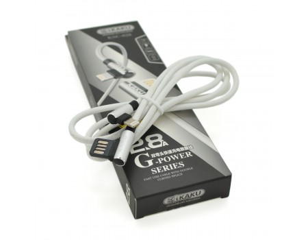 Кабель iKAKU KSC-028 JINDIAN charging data cable for iphone, Silver, длина 1м, 2.4A, BOX