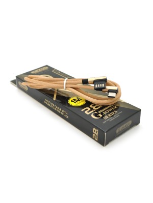 Кабель iKAKU KSC-028 JINDIAN charging data cable for Type-C, Gold, длина 1м, 2.4A, BOX