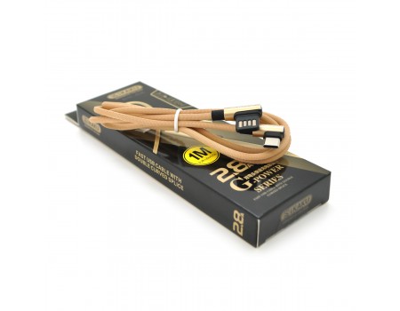 Кабель iKAKU KSC-028 JINDIAN charging data cable for Type-C, Gold, длина 1м, 2.4A, BOX