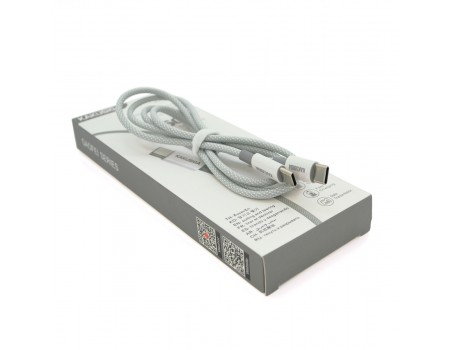 Кабель iKAKU KSC-723 GAOFEI PD60W smart fast charging cable (Type-C to Type-C), Silver, длина 1м