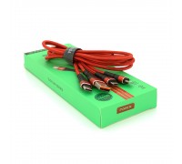 Кабель KSC-296 TUOYUAN charging data cable 3 in 1 Micro / Iphone / Type-C, длина 1м, Red, BOX