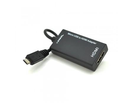 Конвертер MicroUSB (тато) на HDMI(мама) MHL, Black