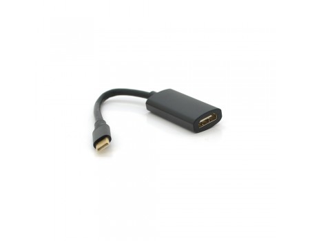 Конвертер Type-C (тато)/HDMI (мама), 15cm, круглий, Black-gray
