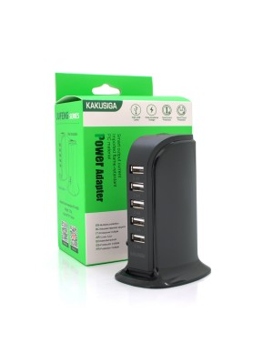 СЗУ AC100-240V iKAKU KSC-741 Jufeng Series Desktop, 5xUSB, Output: DC5V/2.4A (12W), Black, Box