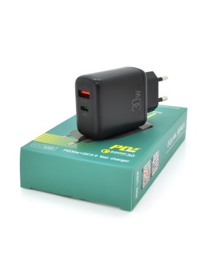 СЗУ AC100-240V iKAKU KSC-668 BOLIAN PD30W+QC3.0 Dual Port charger, Black, Box