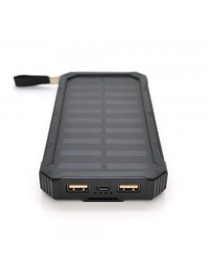 Портативная батаеря (повербанк) RH-30000-2, 30000mAh Solar, flashlight, Input:5V/1A(microUSB), Output:5V/2A(2хUSB), rubberized case, Black