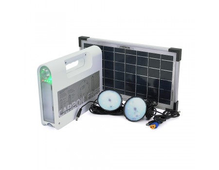 Портативный фонарь BRAZZERS BRPF-CF80/18, Solar panel 18W, LiFePO4 - 80Wh, DC: 2x3.2V, USB:: 1x5V/2A, 2x6W Led лампы 1м, 9W встроенный фонарь