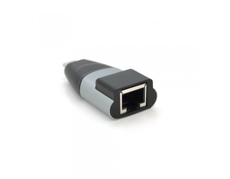 Переходник Type-C (папа)/RJ-45(мама), chip:RTL8153, 1000Mbps, Black