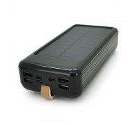 Портативная батаеря (повербанк) KKD-6W 60000 mAh Solar, flashlight, Input: 5V/2.1A(MicroUSB, TypeC, Lightning), Output: 5V /2.1A(4xUSB), plastic, Black