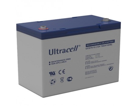 Акумуляторна батарея Ultracell UCG75-12 GEL 12V 75 Ah  (259 x 168 x 214) White /67