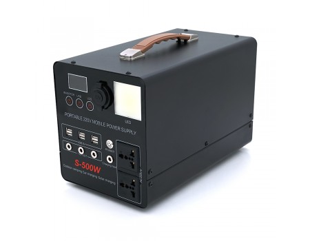 Портативний PowerBank S-500W, 220V/30A, 2*AC/220V+4*DC/12V+6*USB/5V, LED