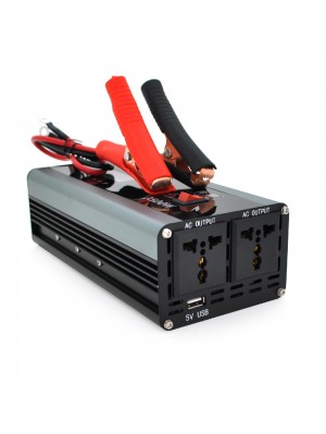 Інвертор напруги AEV3500W, 12/220V з апроксимованою синусоїдою, 2 універсальні розетки, 1*USB (DC:5V/2.4A), крокодили