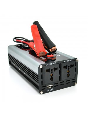 Інвертор напруги AEV4000W, 12/220V з апроксимованою синусоїдою, 2 універсальні розетки, 1*USB (DC:5V/2.4A), крокодили + прикурювач