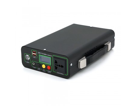 Портативний PowerBank KY-256WH, 220V/20A, 1*AC/220V+1*DC/12V+2*USB/5V, LED + перехідник