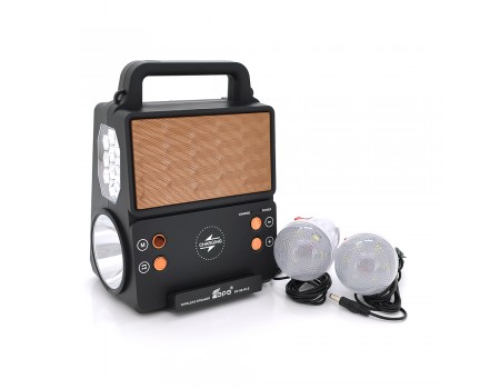 Ліхтар переносний KENSA FP-05-W-S-L+Solar+FM+MP3+Bluetooth+AUX, 2 лампи дод. освітлення, 2 режими, заряд від 5V, батарея 2*18650