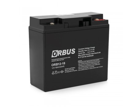 Акумуляторна батарея ORBUS  ORB1218 AGM 12V 18 Ah  (180 x76x167) 5 kg /192